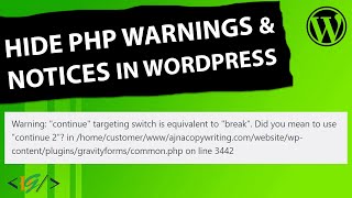 How to hide PHP Warnings and Notices in WordPress [upl. by Stockwell]