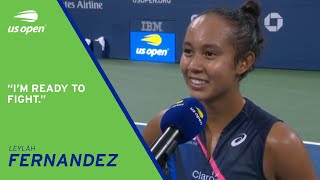 Leylah Fernandez OnCourt Interview  2021 US Open Round 4 [upl. by Claud]