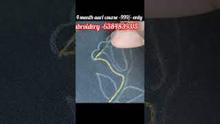 Chain stitch design for beginners Tamilchainstitchaari aariembroidery aaritoday shorts shots [upl. by Nahshun]