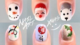 6 IDEAS PARA DECORAR TUS UÑAS EN NAVIDAD  SIN HERRAMIENTAS Y EN MENOS DE 5 MINUTOS [upl. by Chemaram]