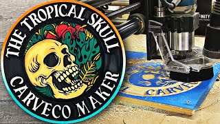 Carveco Maker  Tropical Skull VBit Carving Onefinity Tutorial [upl. by Chapin]