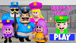 BRUNOS FAMILY PRISON RUN and MR BRUNOS CAMP ESCAPE Obby  Scary Obby Live Stream roblox [upl. by Atsira]