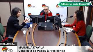 Programa Esfera PúblicaRádio Guaíba  Manuela dÁvila 02082018 [upl. by Aiekal]