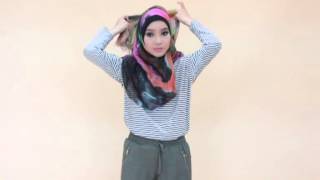 Tutorial Hijab pashmina Tie Dye Sporty [upl. by Amara]