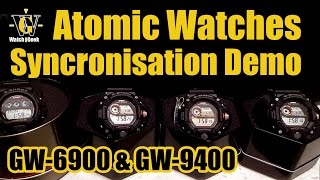 Atomic Watch Sync demonstration  4 watches GW6900 GW9400 Rangeman [upl. by Elok]