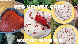 The only RED VELVET CAKE Recipe you need Moistest cake ever 😋 [upl. by Bibbye887]