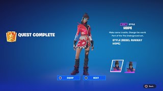 3 NEW Fortnite Quest Rewards QUICKEST Way To Unlock Them Rebel Runway Hope Style [upl. by Carlita]