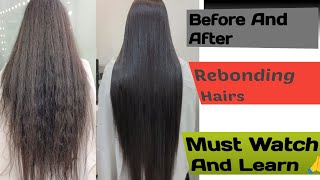 how to do rebonding step by step  rebonding kaise kare [upl. by Eitak]