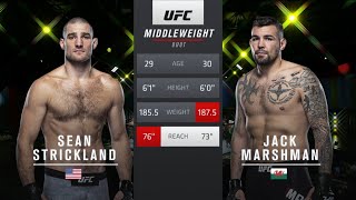 Sean Strickland vs Jack Marshman Full Fight Full HD [upl. by Aivataj193]