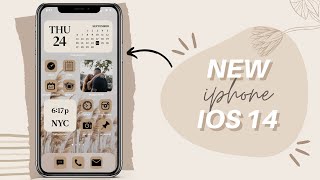 AESTHETIC IOS 14 HOME SCREEN Tan Aesthetic  How to Customize Your iPhone Homescreen amp Add Widget [upl. by Walls]