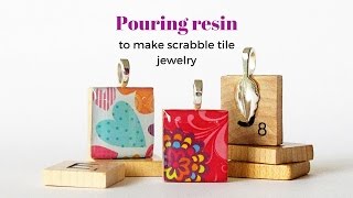 Pouring resin on scrabble tile jewelry in under 60 seconds [upl. by Aiclef650]