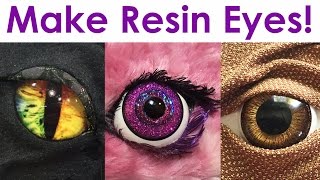 HowTo Make Realistic  Fantasy Resin Eyes for jewelry costumes toys decor [upl. by Ahcmis]