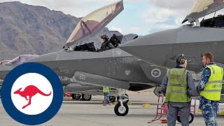 Australian Air Force F35A Lightning II fighters during Red Flag combat exercises in the USA [upl. by Ranson]