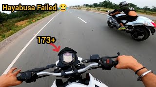 Hayabusa 1st Gear Vs Ktm Duke Top Speed ❤️ Unbelievable Race 😡 [upl. by Refinne]