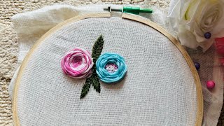 Woven rose🌹embroidery designhand embroidery [upl. by Johnathan]