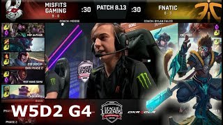 Misfits vs Fnatic  Week 5 Day 2 S8 EU LCS Summer 2018  MSF vs FNC W5D2 [upl. by Gosser]