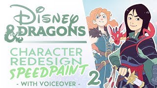 Turning MORE Disney Heroes into DnD Characters  Disney and Dragons SPEEDPAINT [upl. by Godewyn]