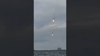 Two Falcon Heavy Side Cores Land Simultaneously as NASAs GOESU Launch trending viral [upl. by Annah]