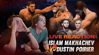 ISLAM MAKHACHEV DOES IT AGAIN  Dustin Poirier vs Islam Makhachev live reactions [upl. by Sirromed]