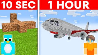 10 Seconds vs 1 Hour  Airplane Build Challenge in Minecraft [upl. by Wenz]