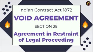 Agreement in restraint of Legal Proceeding amp its Exceptions  Section 28 of Indian Contract Act 1872 [upl. by Osnola920]