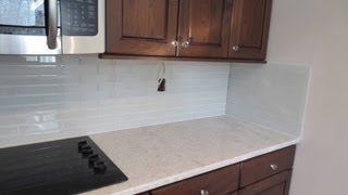 How to install Glass tile Kitchen Backsplash [upl. by Ydnih]