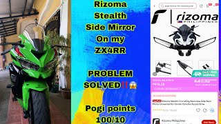 Rizoma Stealth Side Mirror on ZX4RR 🔥🔥🔥 pros amp cons  problem fixed on issue 💯 [upl. by Niai]