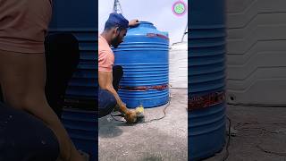 water tank make a hole drill machine drill plumber watertank plumbing shorts [upl. by Ellenuahs]