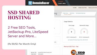 Get Free SEO Tool with this LiteSpeed SSD Hosting  Domain Racer Web Hosting Review [upl. by Malvino]