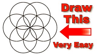 How to Draw Geometric Design of 7 Circles step by step very easily for beginners and Kids [upl. by Thais]