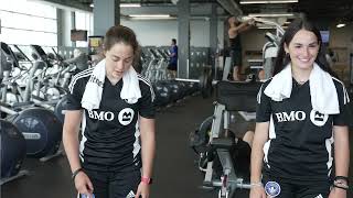 Entrainement préféré des joueuses du Programme féminin du CF Montréal [upl. by Nevear]