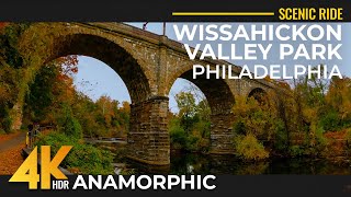 Autumn Ride in Wissahickon Valley Park Philadelphia  Stunning Fall Foliage in 4K  Anamorphic [upl. by Gavrilla552]