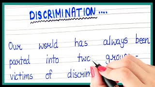 What is Discrimination  Definition of Discrimination  Short note on Discrimination [upl. by Adieren]