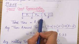 First Come First Serve FCFS SCHEDULING ALGORITHM Example Gantt Chart and Metrics Computation [upl. by Hube]