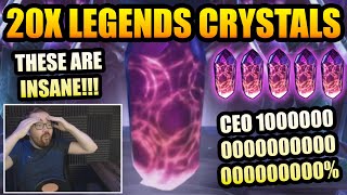 THE BEST CRYSTALS EVER 20x Legends Crystal Opening  CEO 100000000  Marvel Contest of Champions [upl. by Aerised]