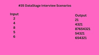 35 DataStage Interview Realtime Scenarios Number Reverse sequence  datastagetraining [upl. by Halyk]