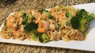 How to Cook Shrimp amp Chicken Scampi with Broccoli over Angel Hair  Ep 8 [upl. by Klute]