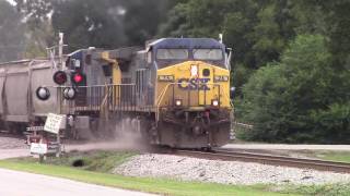 CSXT G96625 AC44CWC408W amp Horn Salutes as they work hard amp kicks up dust over the crossing [upl. by Elbart]