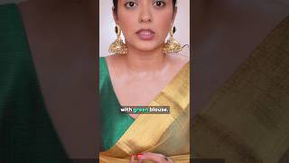 How to Match EYESHADOW with Your Outfit  Tutorial for GREEN and GOLD Saree 👀 shorts eyemakeup [upl. by Shandeigh772]