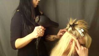 hair extensions how to glue in full head hair extension [upl. by Kellina]