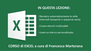 EXCEL tutorial 3 Riempimento automatico in Excel [upl. by Annawoj844]