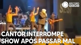 Cantor Sidney Magal interrompe show após passar mal [upl. by Eillim]