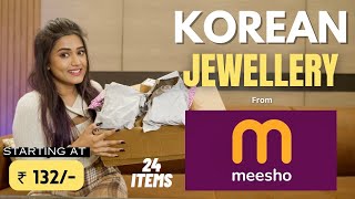 Trendy KOREAN JEWELLERY from MEESHO💜  Latest collection  Honest Review  gimaashi [upl. by Flossi]