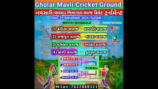 GHOLAR MAVLI CRICKET GROUND NAVSARI  VALSAD DISTRICT ANTAR SAMAJ TURNAMENT [upl. by Notsecnirp]