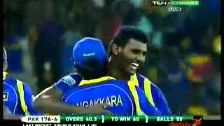 Thisara Perera Hattrick v Pakistan at Premadasa 16th June 2012 [upl. by Yddet]