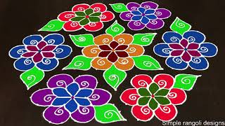 Happy New Year 21 to 11 Beautiful Rangoli  Kolam Design Colourful muggulu peddavi  RamRangoli [upl. by Maurits948]