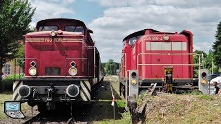 Steigerwaldbahn Sonderzug in Schlüsselfeld mit V60 11011 und DEUTZLok [upl. by Laehctim]