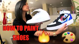 How To Paint Your Shoes Tutorial Restore And Customize With Angelus Paint FULL Timelapse [upl. by Airdnazxela]