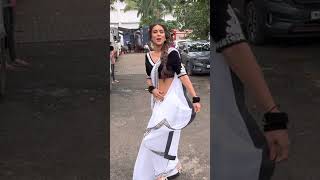 Nia Sharma Looks Absolutely Stunning And Gorgeous In White Retro Saree niasharma retro [upl. by Xuaeb]