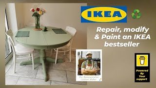 IKEA dining table repairs  upcycled  INGATORP  Improved Extendable table hack [upl. by Orabla]